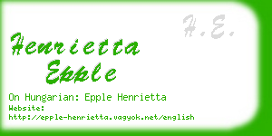 henrietta epple business card